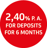 2,40 % p. a. for deposists for 6 months