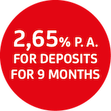 2,75 % p. a. for deposists for 9 months